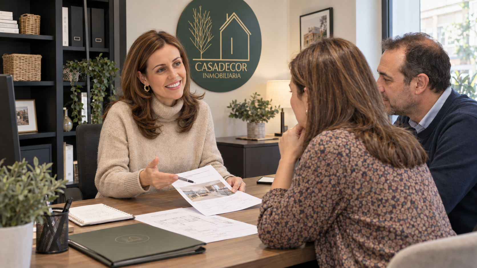 Atención personal en CasaDecor durante una conversación sobre un inmueble